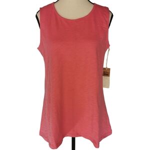 Escape by Habitat Watermelon Pink Relaxed Cotton Tank Top Made in Peru Size S